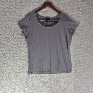 Carole Little Soft Gray Short Sleeve Top